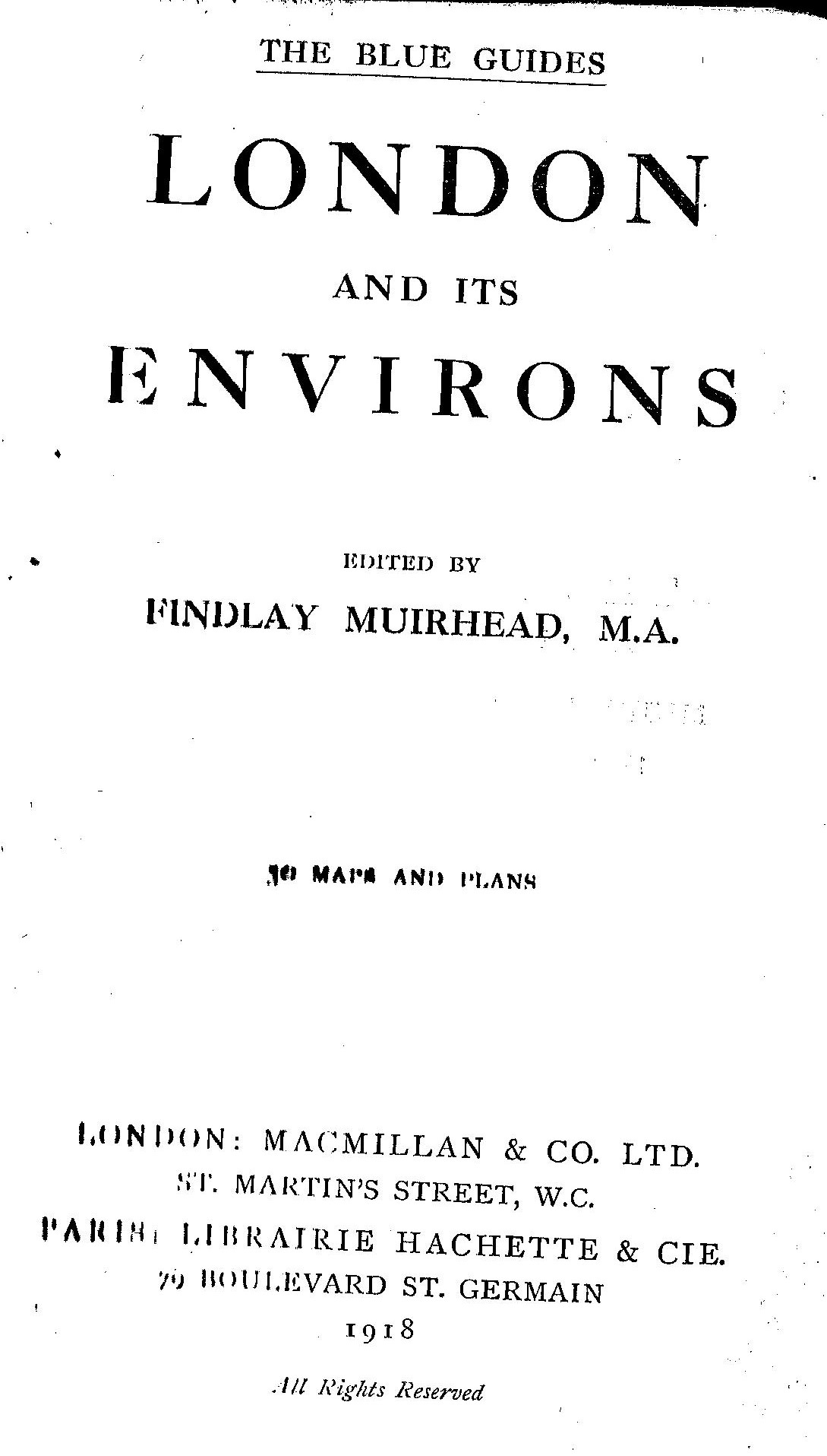 Muirheads London and its Environs PSL/1918/0001b 1